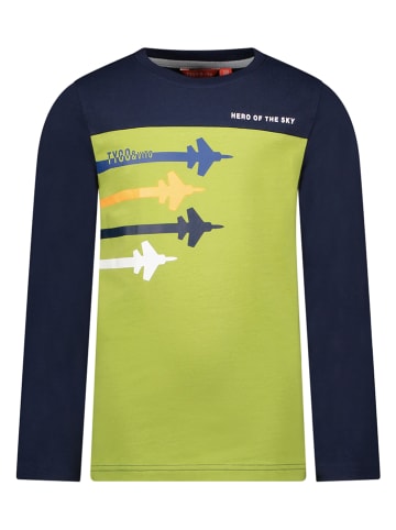 Tygo & Vito Longsleeve in Dunkelblau/ Grün