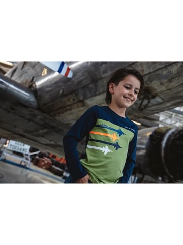 Tygo & Vito Longsleeve in Dunkelblau/ Grün