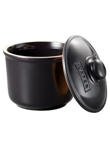 Römertopf Schmortopf in Schwarz - (H)13 x Ø 12,5 cm