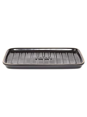 Römertopf Grillplatte in Schwarz - (B)34 x (H)2,8 x (T)23 cm