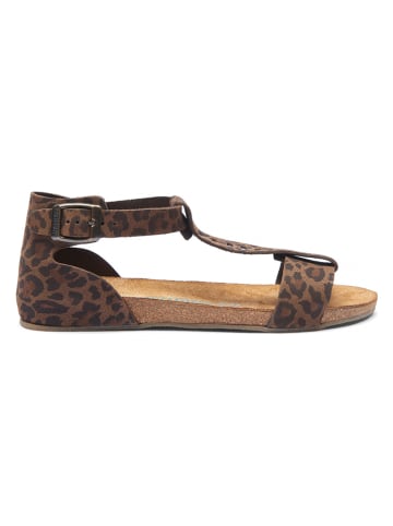 Comfortfusse Leder-Sandalen in Braun