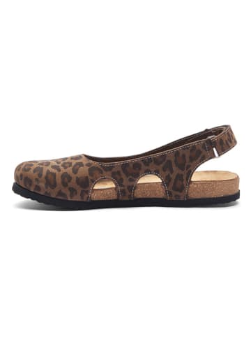 Comfortfusse Leren sandalen lichtbruin