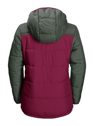 Jack Wolfskin Kurtka pikowana "Three Hills" w kolorze czerwono-oliwkowo-jasnobrązowym
