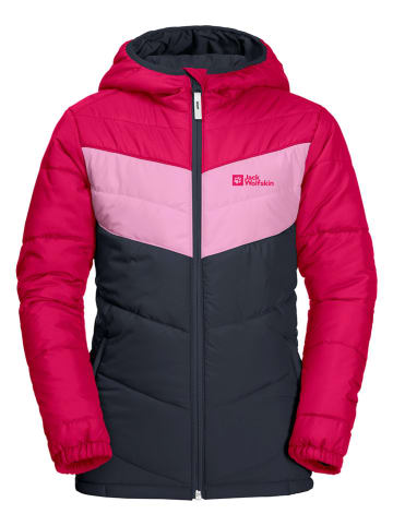 Jack Wolfskin Steppjacke "Three Hills" in Dunkelblau/ Pink/ Rosa