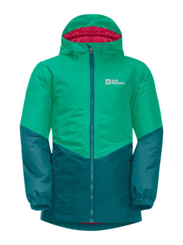 Jack Wolfskin Funktionsjacke "Trios" in Grün/ Türkis