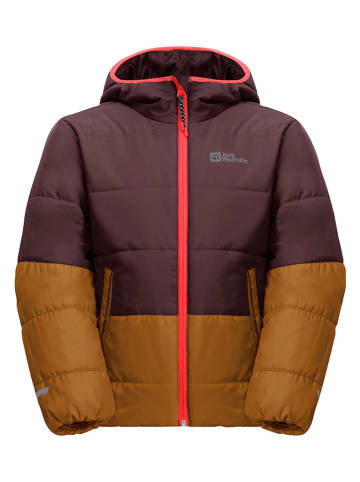 Jack Wolfskin Doorgestikte jas "Two Hills" rood/lichtbruin