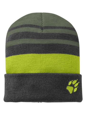 Jack Wolfskin Czapka beanie "Stripy Knit" w kolorze zielonym