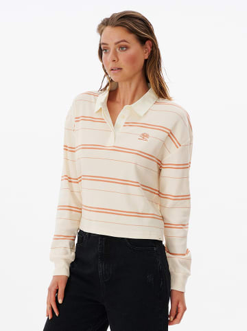 Rip Curl Pololongsleeve "Melting Waves" crème/oranje