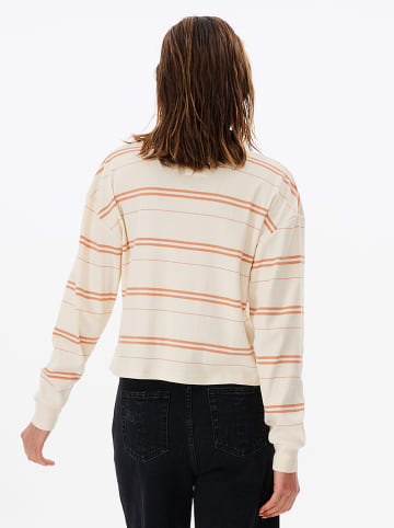 Rip Curl Pololongsleeve "Melting Waves" crème/oranje
