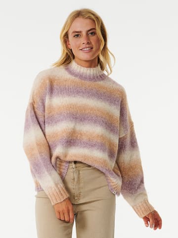 Rip Curl Sweter "La Isla" w kolorze biało-pomarańczowo-fioletowym