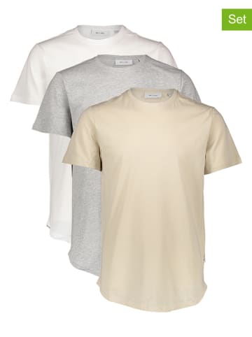 ONLY & SONS 3er-Set: Shirts in Beige/ Hellgrau/ Weiß