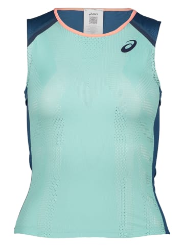 asics Top sportowy w kolorze niebiesko-zielonym