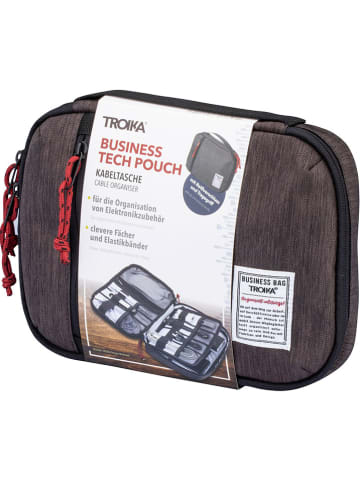 Troika Kabeltasche für Elektronikzubehör in Anthrazit - (B)27,5 x (H)20,5 x (T)3 cm