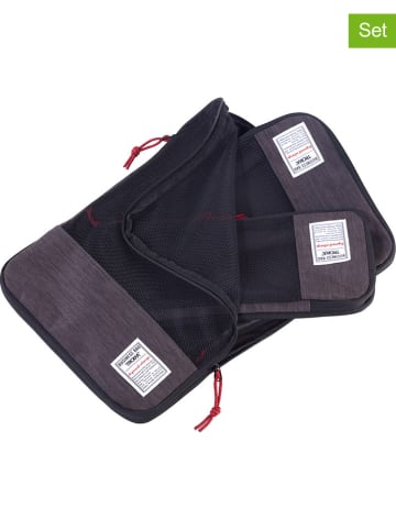 Troika 3-delige set: reiscompressiezakken zwart/antraciet