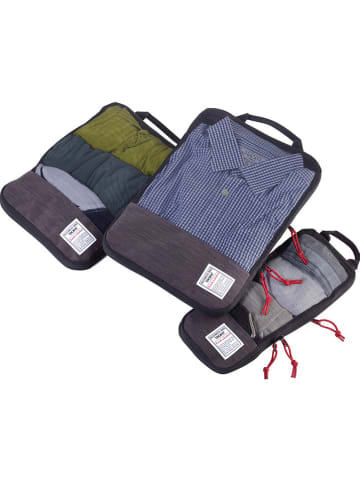 Troika 3-delige set: reiscompressiezakken zwart/antraciet