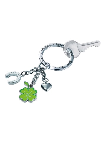 Troika Sleutelhanger "Klavertje" zilverkleurig
