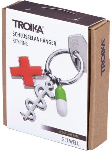 Troika Sleutelhanger "Get well" zilverkleurig