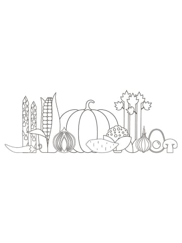 Securit 3-delige set: raamsjablonen "Food Chart" en krijtstiften - (B)42 x (H)59,4 cm