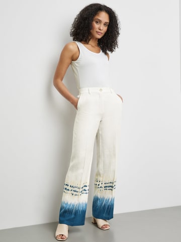 Gerry Weber Linnen broek crème/blauw