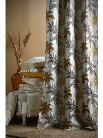 STOF France Ringgordijn "Amazonica" mosterdgeel/lichtbruin/wit - (L)260 x (B)140 cm
