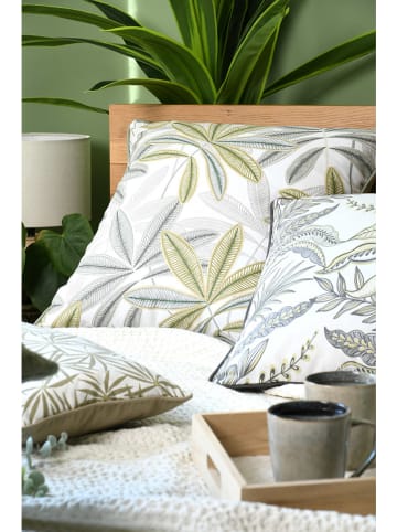 STOF France Kussen "Debra" wit/kaki - (L)55 x (B)55 cm