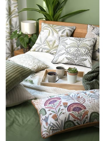 STOF France Kussen "Debra" wit/kaki - (L)55 x (B)55 cm