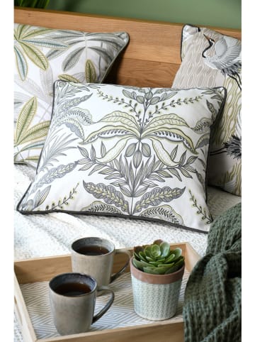 STOF France Kissen "Mandragora" in Weiß/ Khaki - (L)50 x (B)50 cm