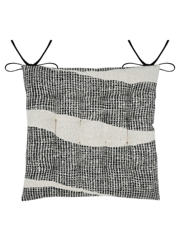 STOF France Stoelkussen "Peter" antraciet/crème - (L)38 x (B)38 cm