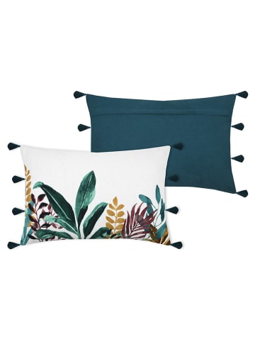STOF France Kussen "Uniola" wit/donkerblauw - (L)40 x (B)60 cm