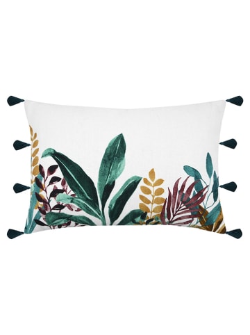 STOF France Kussen "Uniola" wit/donkerblauw - (L)40 x (B)60 cm