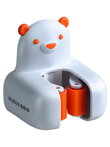 Joybos Besenhalterung in Weiß/ Orange - (B)6 x (H)8 x (T)3 cm