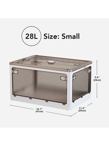 Joybos 2-delige set: opbergkisten bruin/wit - (B)41 x (H)29 x (D)24 cm