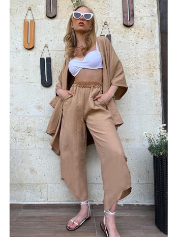 Trend Alacati 2tlg. Outfit "Trend Alaçat Stili" in Beige