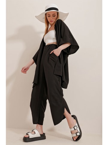 Trend Alacati 2-delige outfit "Trend Alaçat Stili" zwart