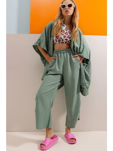 Trend Alaçatı Stili 2-delige outfit groen