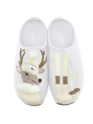 Living Kitzbühel Wollen pantoffels grijs/crème
