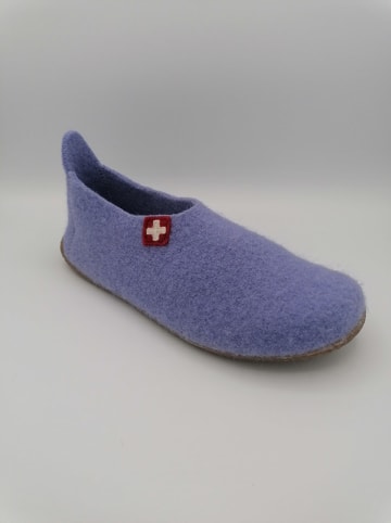 Living Kitzbühel Wollen pantoffels "Gipfelkreuz" paars