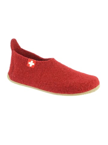 Living Kitzbühel Wollen pantoffels "Gipfelkreuz" rood