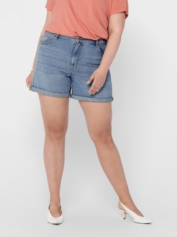 ONLY Carmakoma Jeans-Shorts "Hine" in Hellblau