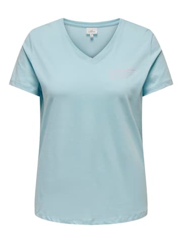 ONLY Carmakoma Shirt "State" in Hellblau