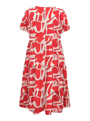 ONLY Carmakoma Jurk Nova rood wit goedkoop kopen limango