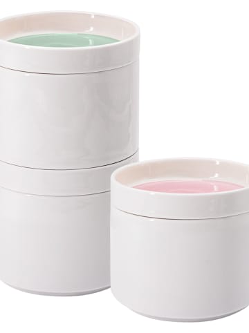 Remember 3-delige set: voorraadpotten wit - (H)7,5 x Ø 9 cm
