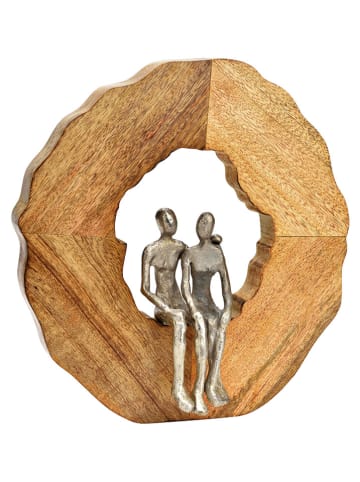 G. Wurm Figurka dekoracyjna w kolorze srebrno-jasnobrązowym - 30 x 33 x 8 cm