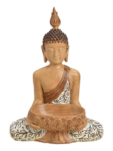 G. Wurm Figurka dekoracyjna "Buddha" w kolorze jasnobrązowym - 46 x 48 x 35 cm