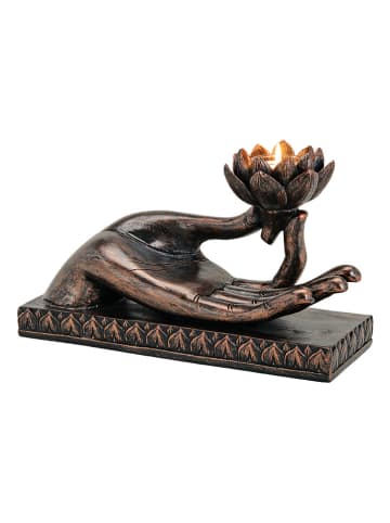 G. Wurm Świecznik "Buddha" w kolorze brązowym - 32 x 19 x 15 cm