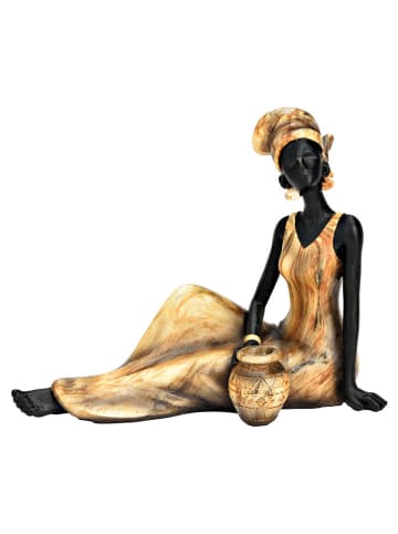 G. Wurm Figurka dekoracyjna "African woman" w kolorze jasnobrązowym - 31 x 17 x 9 cm