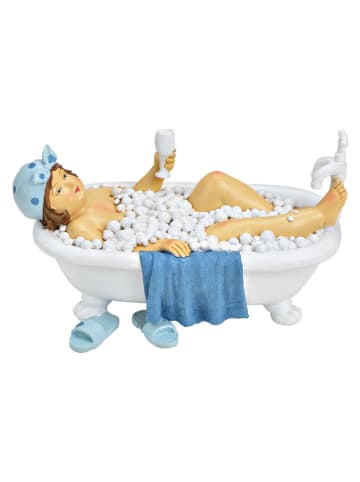 G. Wurm Dekofigur "Woman" in Weiß/ Blau - (B)20 x (H)11 cm