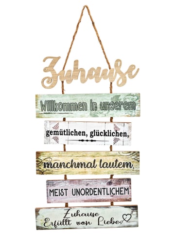 G. Wurm Wanddekoration "Zuhause" in Bunt - (B)32 x (H)53 cm