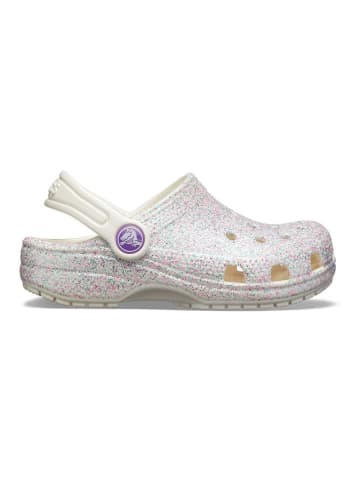 Crocs Chodaki "Classic Glitter" w kolorze kremowym ze wzorem