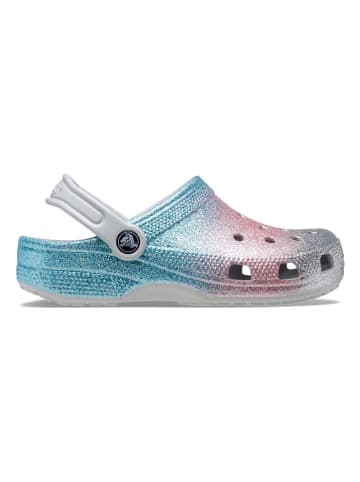 Crocs Chodaki "Classic Glitter" w kolorze szaro-błękitno-jasnoróżowym